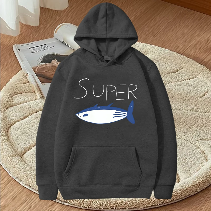 Kpop Korean Jin Super Tuna Fish Kawaii graphic hoodie men ’s women vintage Long sleeve streetwear print oversized  hoodie unisex