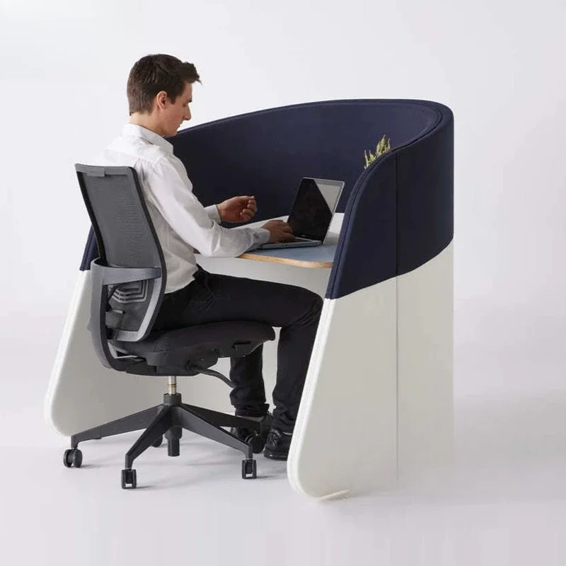 Soft bag single station, S-shaped wave creative personality modern minimalist designer staff desk, fabric screen