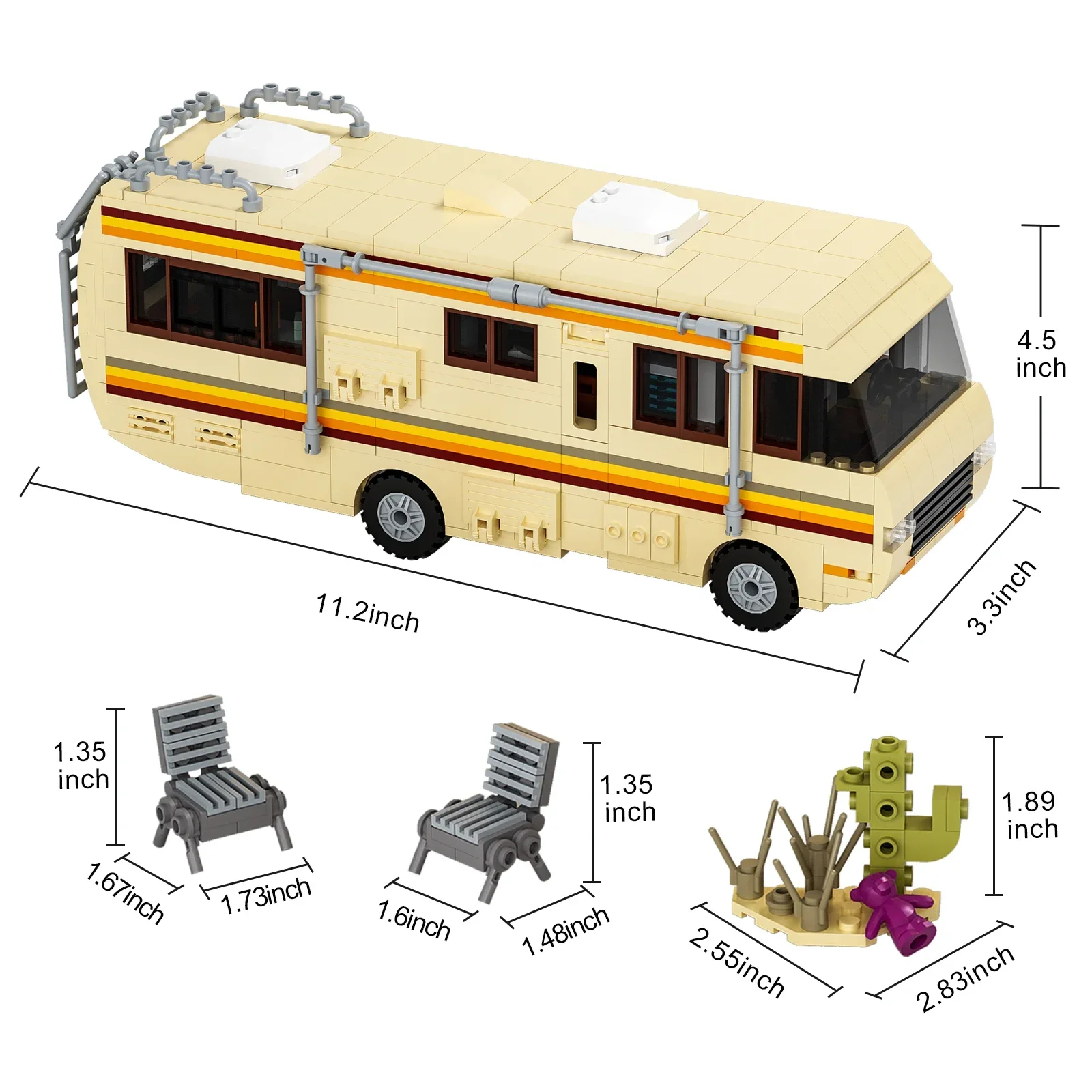 Gobricks New Breaking Bad Pinkman Cooking Lab RV Car Building Blocks Set Walter White Van Vehicle Toy For Children Birthday Gift