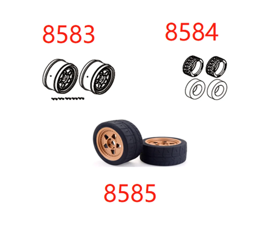 

Rc Car Accessories 1/7 ZD Racing EX-07 Parts 8583 Wheels 8584 Tire With Foam Insert 8585 Wheel & Tire