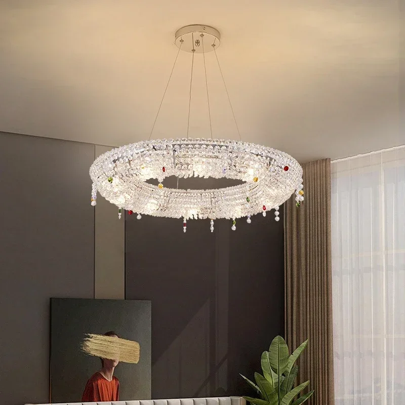 Luxury Living Room Crystal Chandelier Dining Room Bedroom led Hanging Lamp Atmosphere Villa Hotel Lobby Home Chandelier Lighting