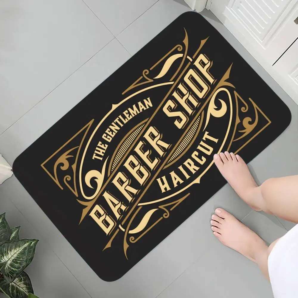 Barber Shop Sign Carpet Bathroom Anti-slip Mat Door Mat Home Decoration Mat Entrance Door Mat Scratch-resistant Door Mat
