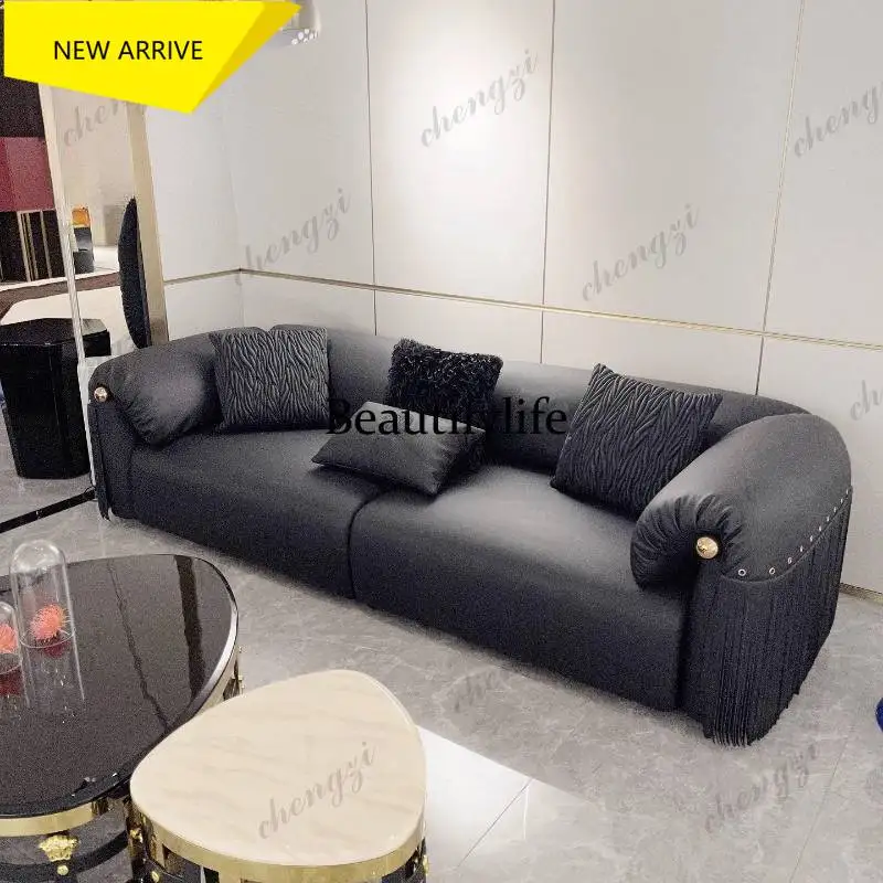 G153 Modern Dark Living Room Sofas Vintage Retro Luxury Lazy Living Room Sofas Boneless Leather Woonkamerbanken Furniture Home