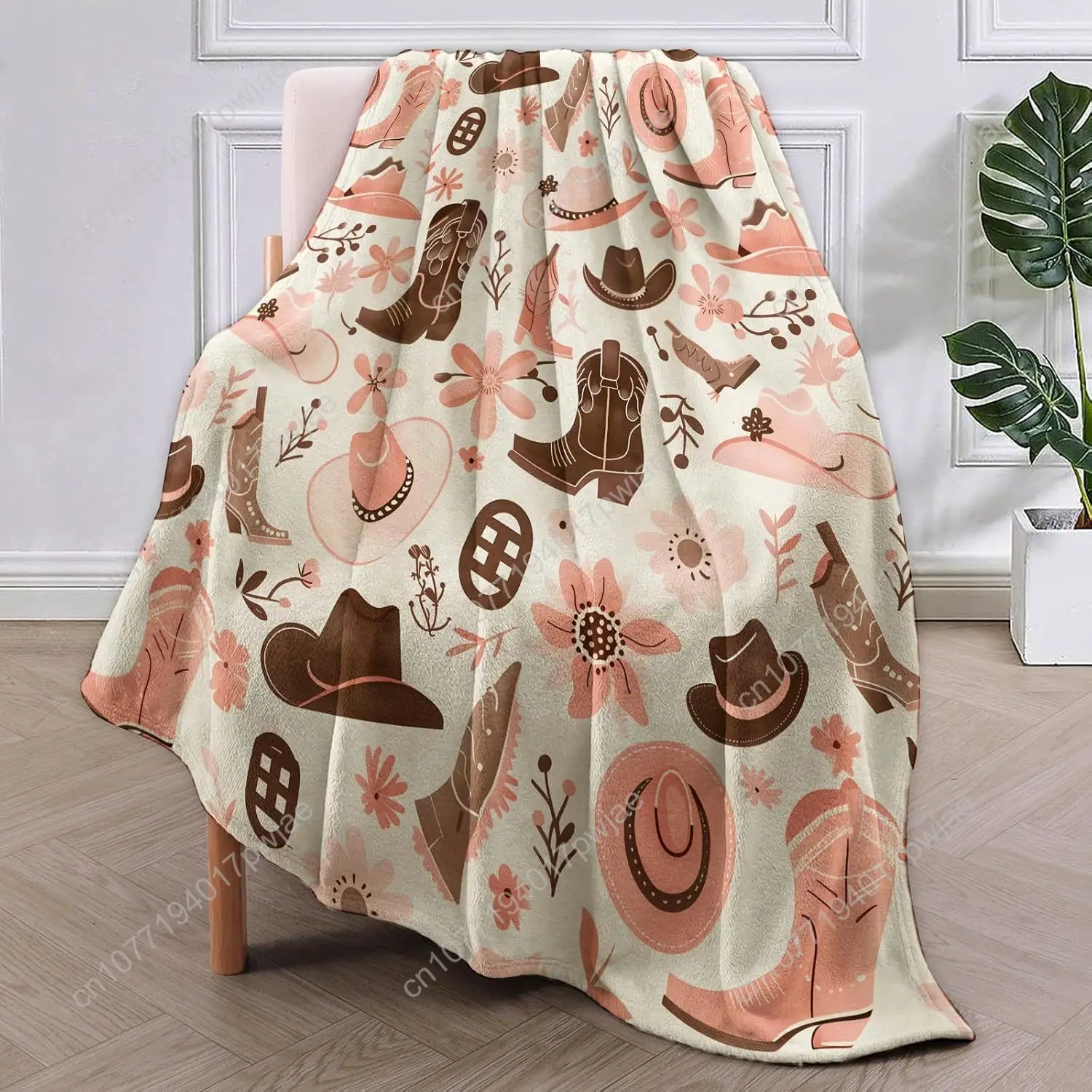 

Cowboy Blanket Gifts for Women Western Hats Boots Pattern Flannel Blanket Soft Warm Lightweight Throw Blankets Custom blankets