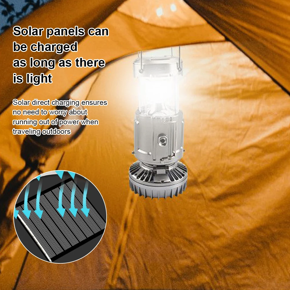Солнечный фонарь для кемпинга с вентилятором, перезаряжаемый светодиодный фонарь, многофункциональный портативный светодиодный светильник для отключения электроэнергии, пешего туризма