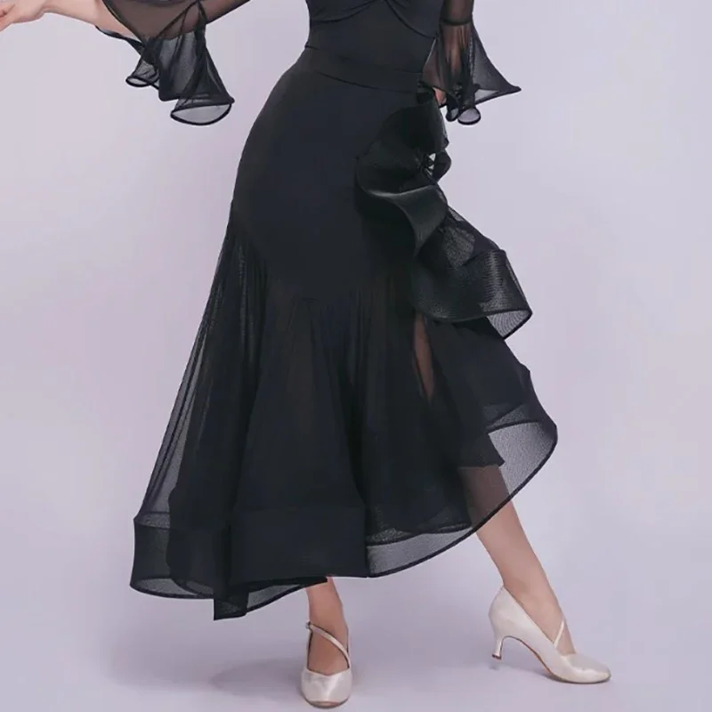 الكبار النساء الحديثة Dancewear الوطنية القياسية الرقص ذيل السمكة كبير سوينغ تنورة قاعة الرقص فساتين الشكل فستان تزلج ازياء