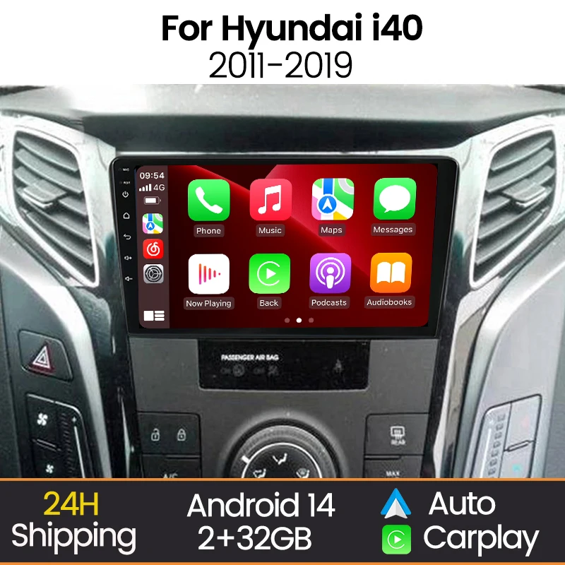 MEKEDE 2Din Android 14 Car Radio Stereo For Hyundai i40 2011 2012 - 2019 Carplay Auto Multimedia Player GPS Video Head Unit