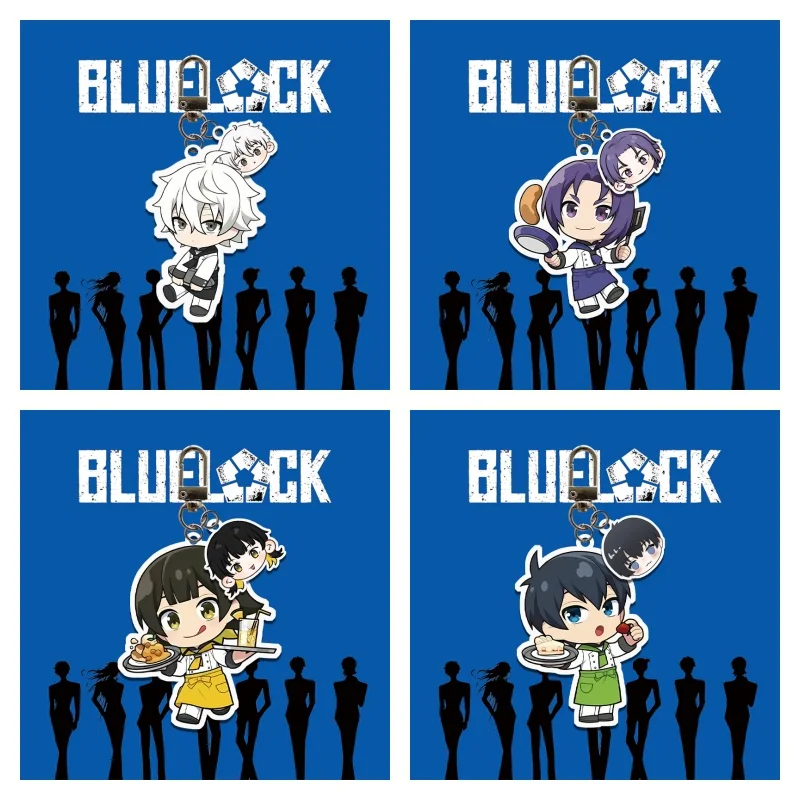 Cartoon Anime BLUE LOCK Figures Nagi Seishiro Mikage Reo Bachira Meguru Cosplay Acrylic Key Chain Cute Bag Accessories Fans Gift