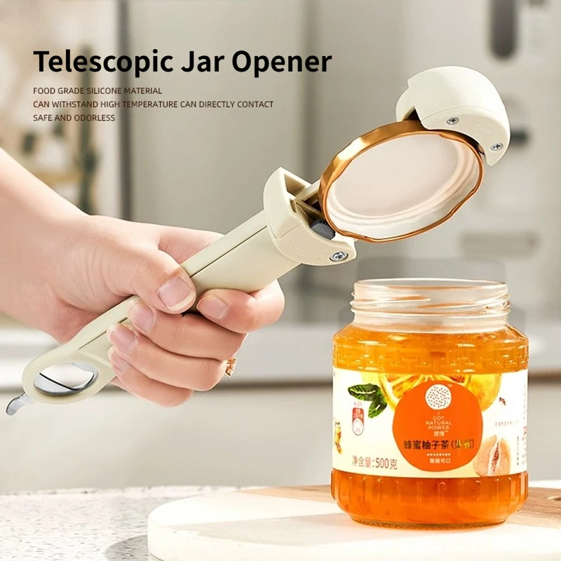 Multifunctional Telescopic Jar Opener, adjustable Stainless steel with magnetism, Labor - Saving Anti - Slip Can Opener