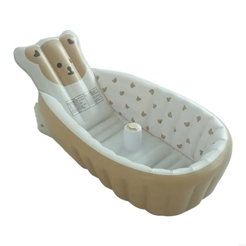 

L5YF Gentle Inflatable Babies Bath Tub Portable Indoor Outdoor Use Nonslip Base For Secure Skin Friendly Bathing