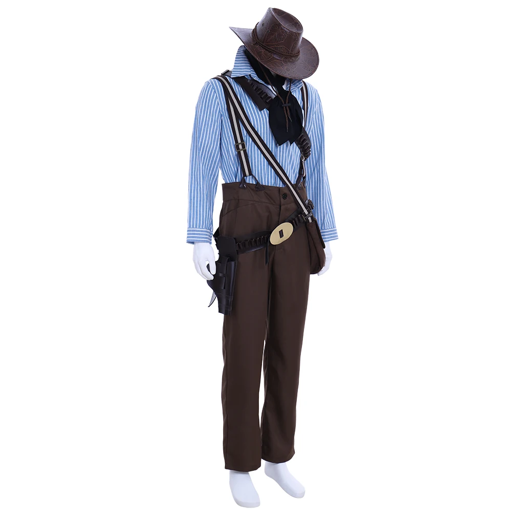 Game Red Dead Redemption II Authur Morgan cosplay Western Denim Gunslinger Full Set Outfit Men's Halloween Outfit