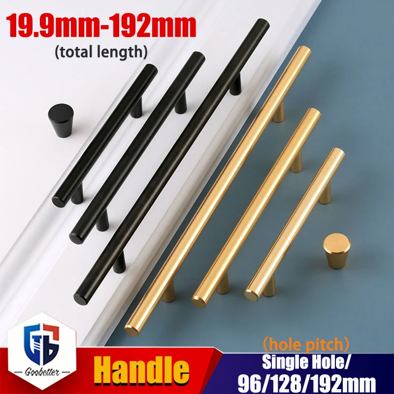 1Pcs 96mm/128mm/192mm Brushed Gold Straight Door Handle Cabinet Handles Aluminum Alloy Kitchen Cabinet Knobs Furniture Hardware