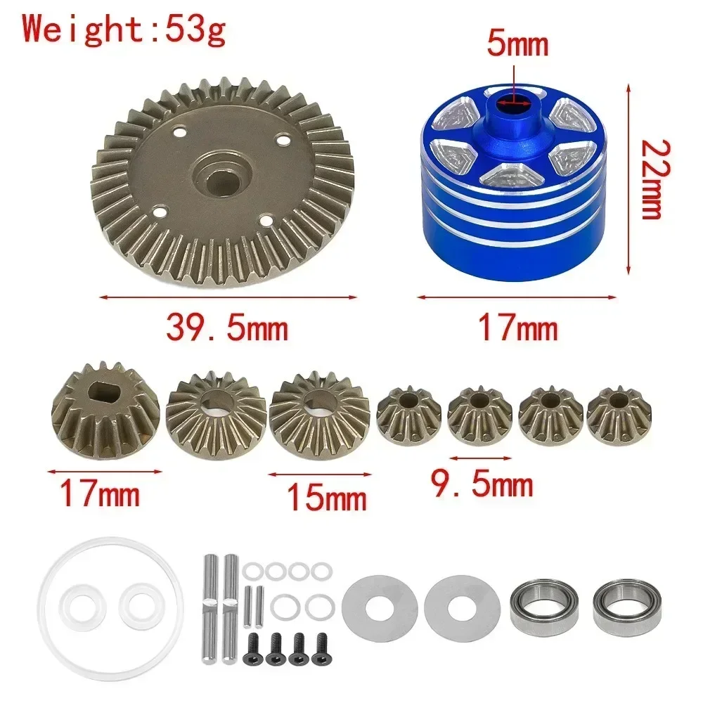 Metal Differential Case and Gear Set 22049 39T for Tamiya XV-02/MB-01/XM-01 1/10 RC Car Upgrade Parts Accessories