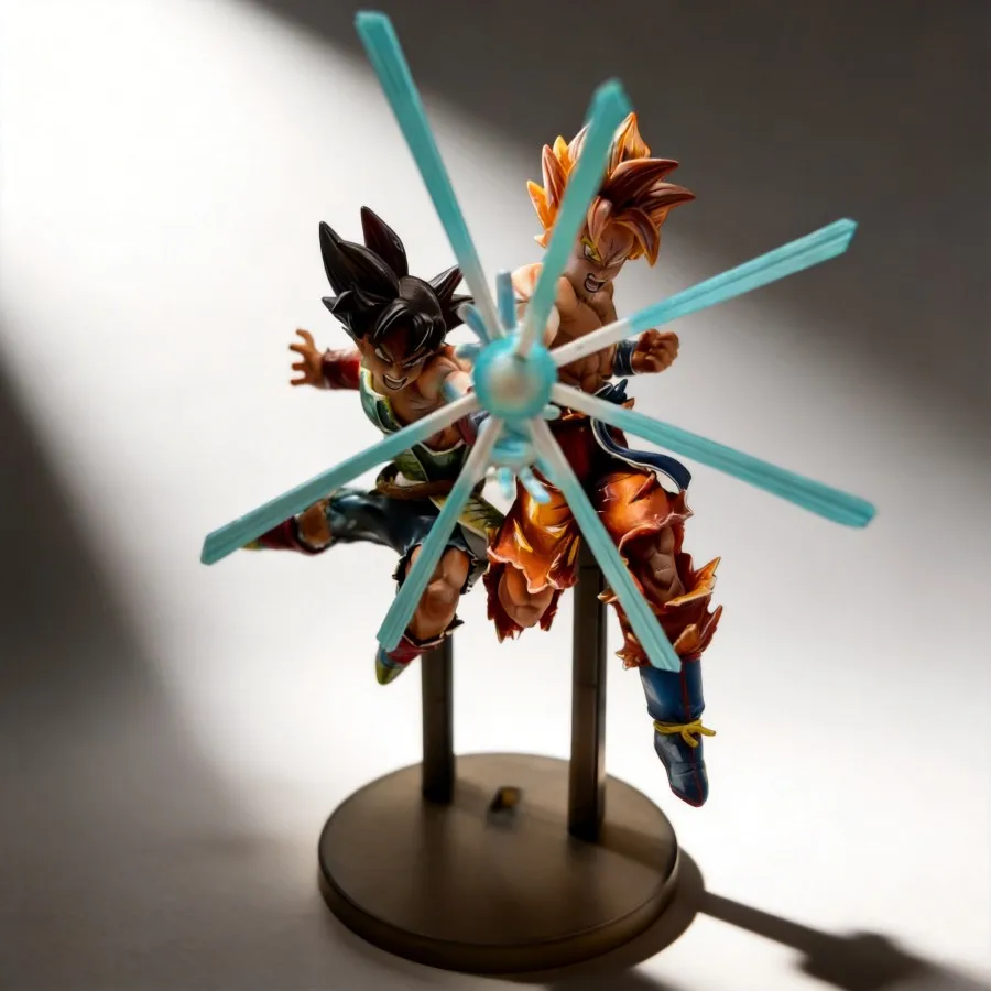 

27cm Dragon Ball GK Father-Son Kamehameha Goku Bardock Frieza Purple Ball Figure Decoration Model