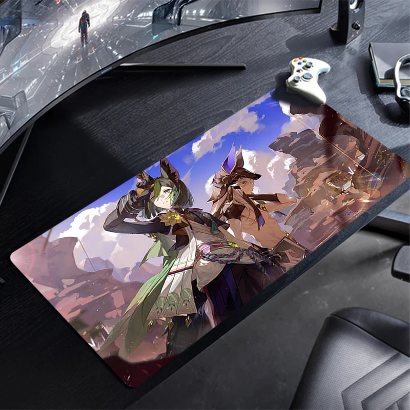 

Mouse Pad Gaming Laptops Keyboard Mat Deskmat Pc Accessories Desk Protector Gamer Mats Anime Cyno G-Genshin Impact Home Decor