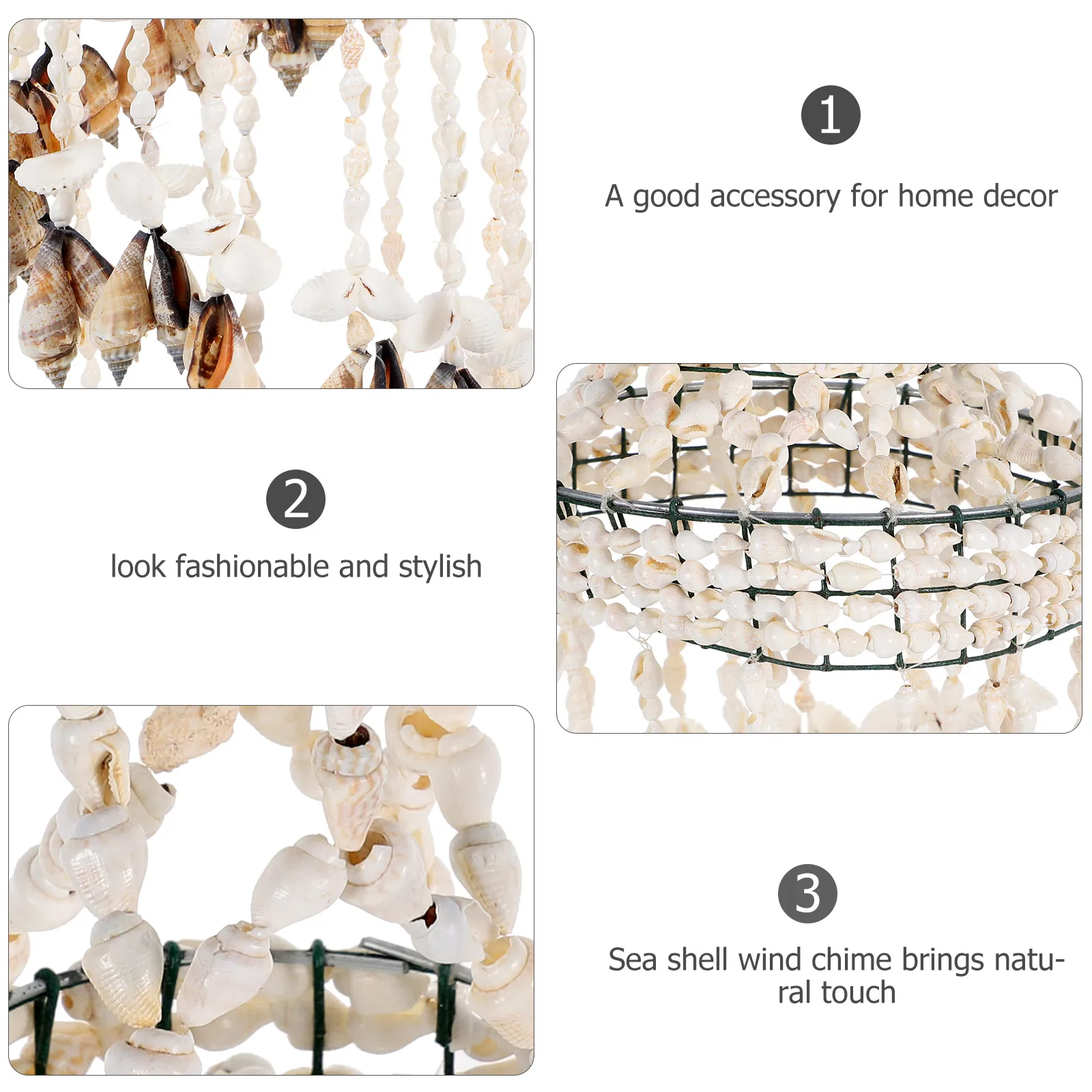

Stylish 1Pc Sea Shell Wind Chime Durable Material Bedroom Garden Decoration Hanging Ornaments Home Accessories