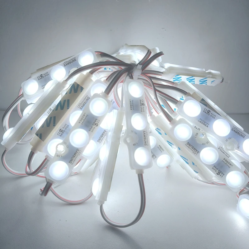 50 stks 5730 SMD LED Module Verlichting IP67 Waterdicht 3 LED Back Lights DC12V 1.5 W Spiegel Licht Rood Blauw groen Wit Led Module