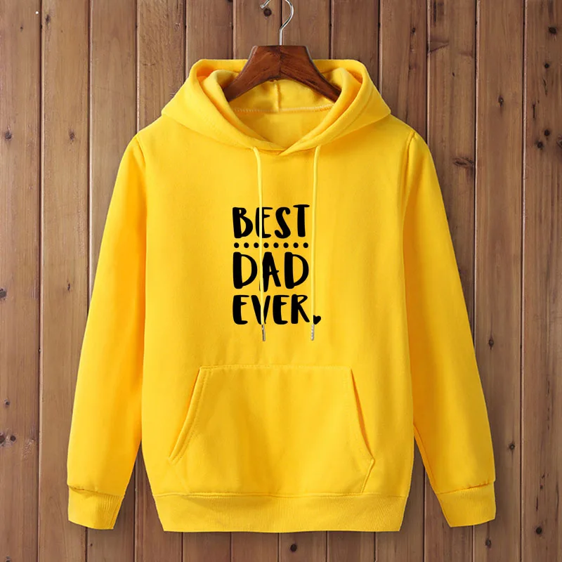 Fashion Fathers Day Gift Best Dad Ever heart Sweatshirt Clothes Sweatshirt hoodies Men Autumn Winter Hip Hop HoodedFashion Fathe