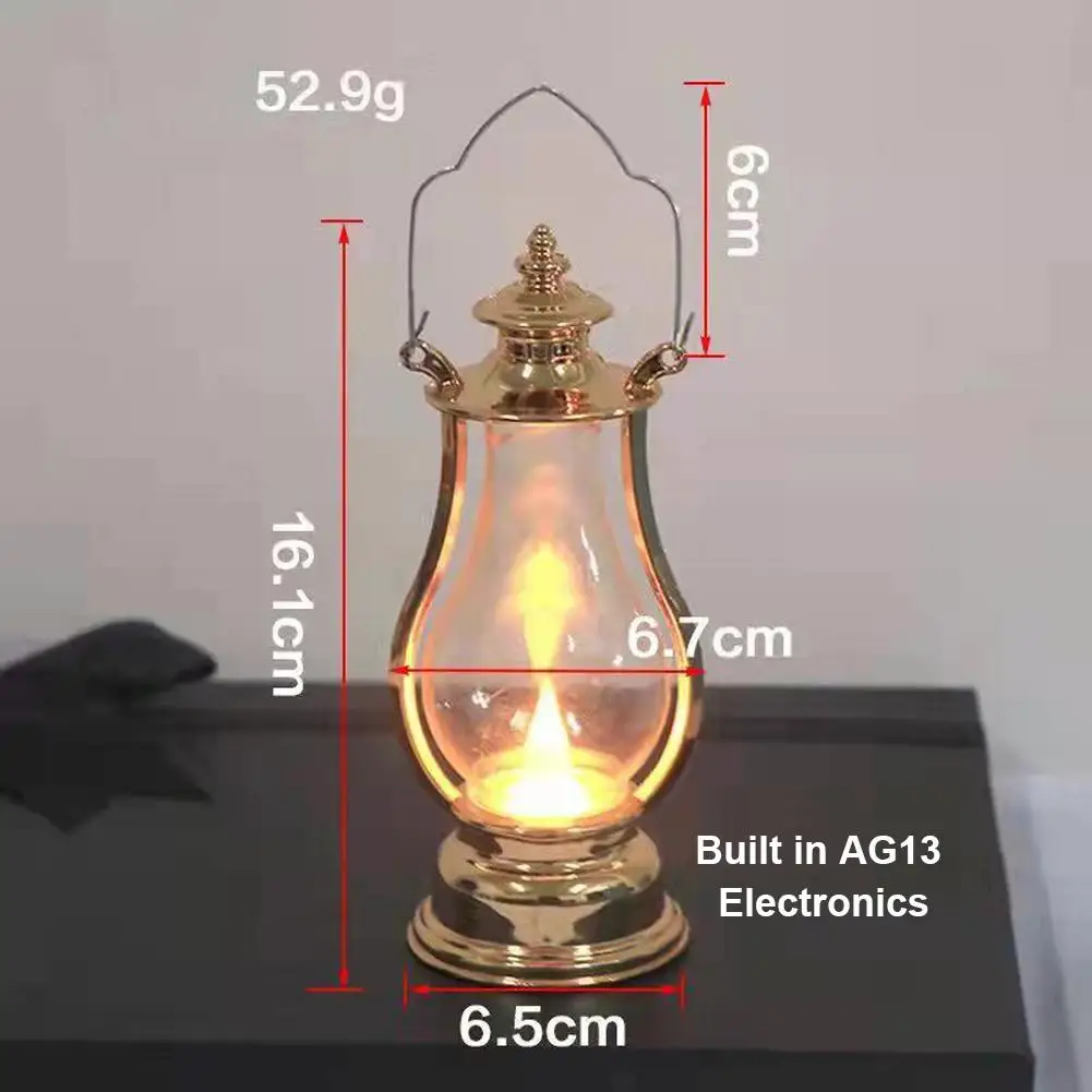 Retro LED Oil Lamp Wine Pot-shaped Copper Wire String Light Portable Night Lights Ornament For Bedroom Decoration Restaurant Caf