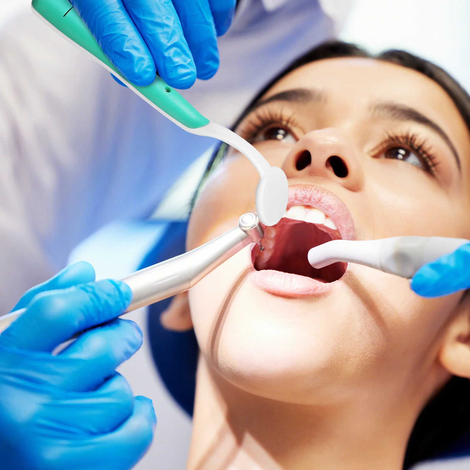 

LED Oral Mirror Mouth Speculum Dental Tool for Tooth Check Cavities Tartar Teeth Care Cleaning Kit with Light Plastic