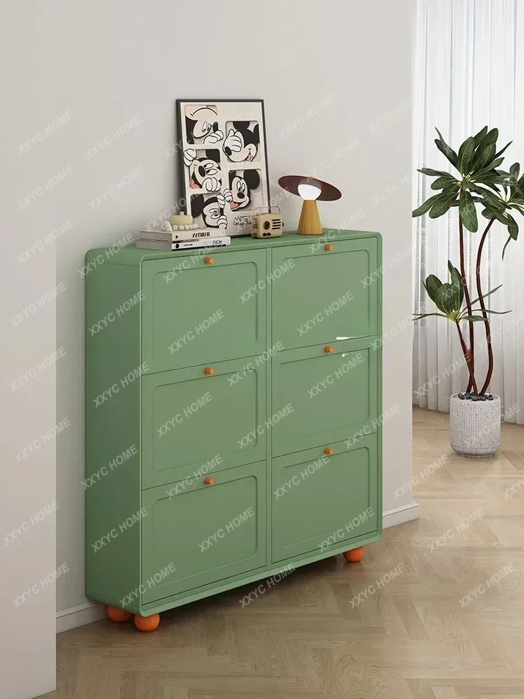 XX Shoe Cabinet Storage Integrated Wall-Mounted Ultra-Narrow Entryway Thin Cabinet Home Custom Painted Llx