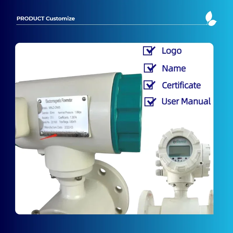 الشركة المصنعة لقياس التدفق الكهرومغناطيسي DN500 مقياس تدفق الملاط بحمض الماء