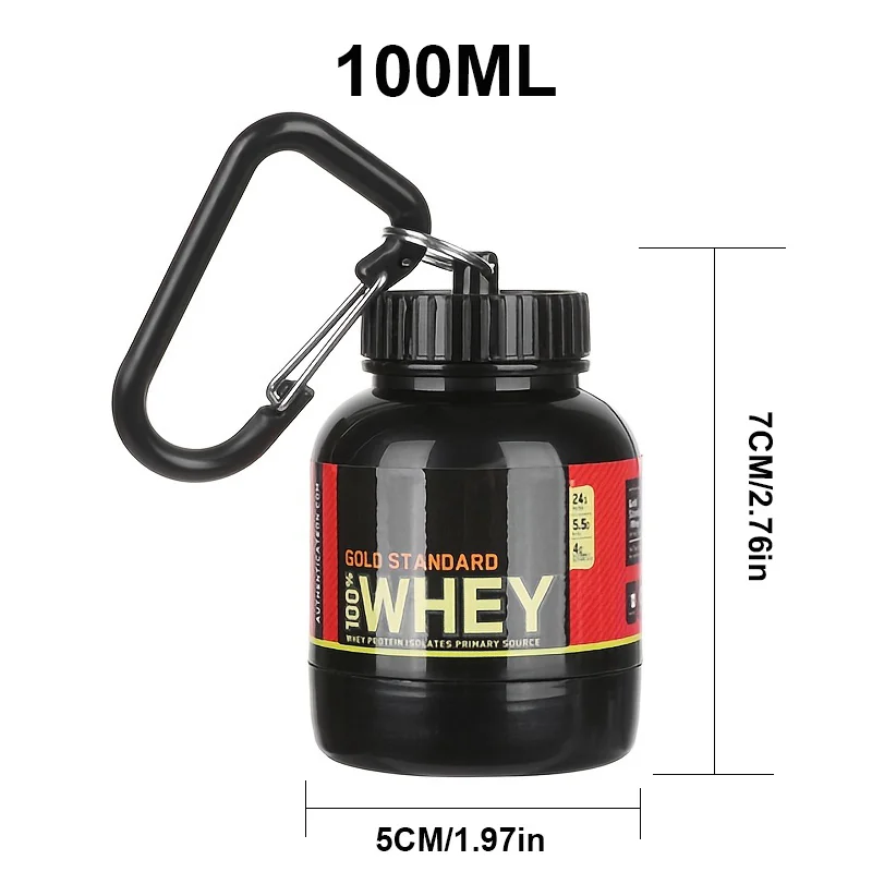 100/200 ml draagbare eiwitpoedersupplementcontainer Lichtgewicht lekvrije opslagfles
