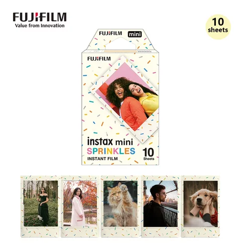 Imagen 2 del producto 10-50 hojas Fujifilm Instax Mini película SPRINKLES papeles de exposición diseño de Color para cámara de película Fuji mini 12 11/40/9/8/7/70/90