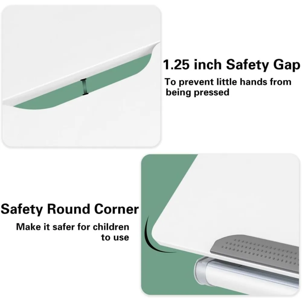 مكتب أطفال عريض قابل للتعديل بقدرة 39 بوصة مع سطح مكتب مائل وإطار فولاذي ودرج ورف كتب وطاولة دراسة للأطفال #6