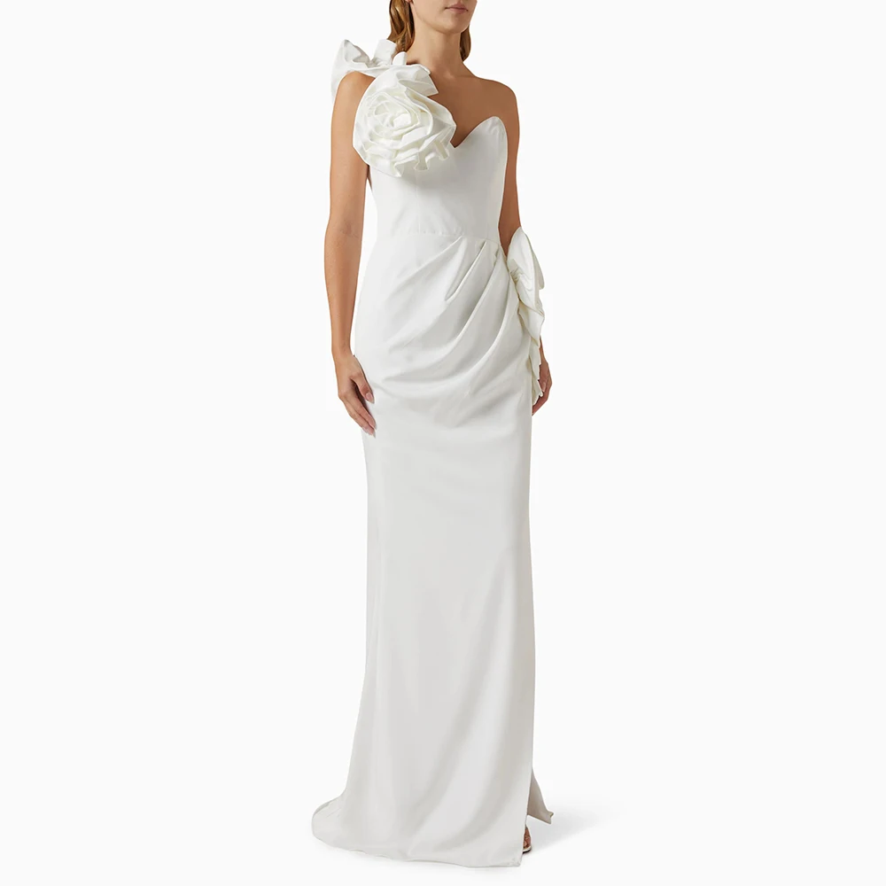 

Crepe Formal Evening Dress For Sexy Women 정장원피스 Vestidos de festa Elegant One-Shoulder Side Slit Cocktail Prom Gown 2024