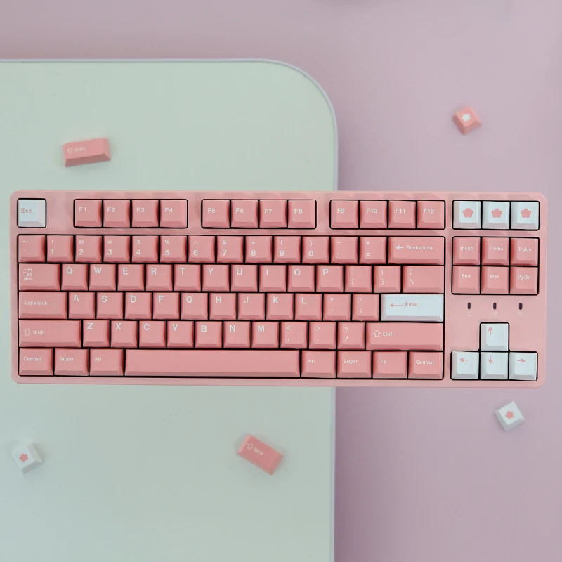 

129 клавиш GMK, колпачки для клавиш с цветком персика, профиль Cherry, PBT, сублимационные колпачки для клавиш Cherry MX Switch, механическая игровая клавиатура