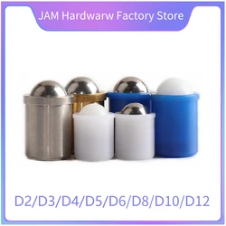 Factory In Stock MJ410 Brass/Stainless Steel/POM Press Ball Spring Plungers Straight Type Push Fit Ball Plungers Locating Bead