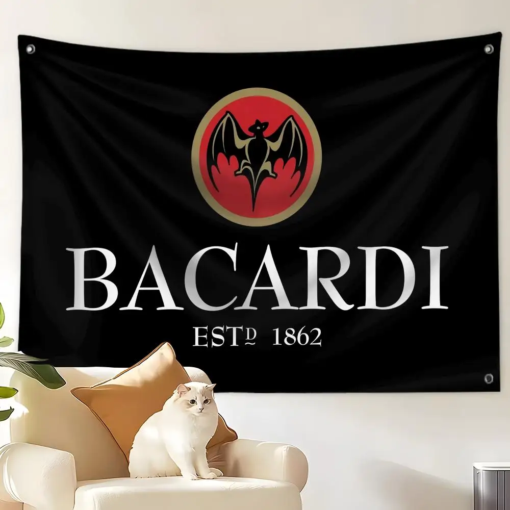 B-Bacardi Flags Custom Wall Hanging Background Art Banner For Bedroom Home Living Room Outdoor Decor