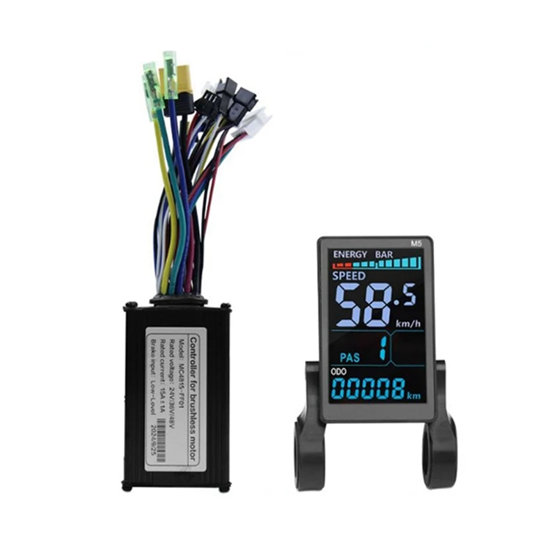 

M5 Electric Bike Color LCD Display Meter 36V 48V/15A 6 Tube Sine Wave Controller E Scooter LCD Panel For Mountain Ebike