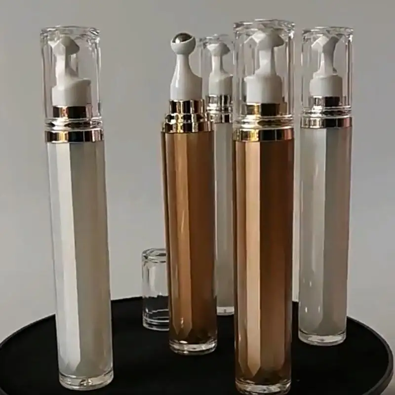 

10-30pcs 15ml 20ml Acrylic Eye Cream Roller Empty Bottle Steel Ball Lotion Essential Oil Cosmetic Storage Refillable Container