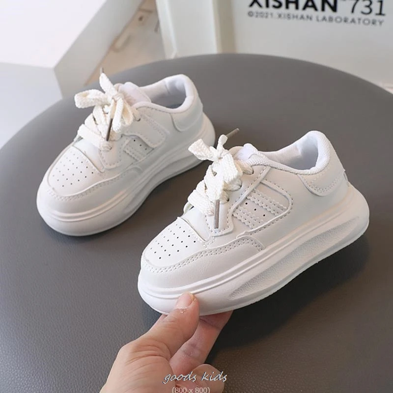 Boys Sneakers New Kids Spring Autumn Leather Sneakers Baby Girls Casual Shoes Children s White Sports Shoes Size 21-30 3 Color