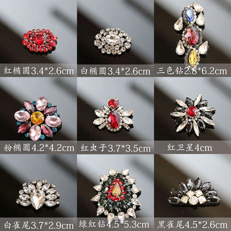 Flower beaded crystal patches sewing on Shoes Bags sequined applique decoration patch Clothing accessories Apparel