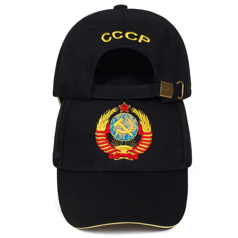 2023 High Quality Russian CCCP National Emblem Baseball Cap 100% Cotton Snapback Caps Adjustable Sun Hat Outdoor Visor Hats