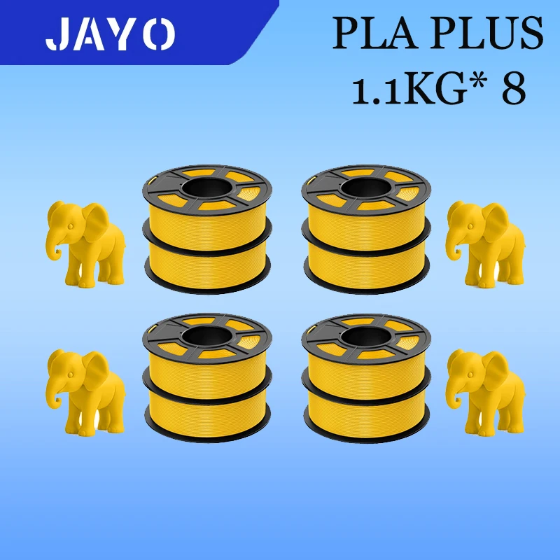 

JAYO PLA+ 3D Printer Filament 8Rolls pla plus 1.75mm Silky texture Easy to print No Bubble FDM 3D Printer Arrived in warehouse