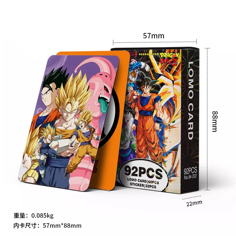 92 SZT. Karty Kolekcjonerskie Anime Dragon Ball Naklejki Klasyczne Zabawki dla Dzieci Kreskówka Modne Pamiątki Karty Kreatywne Zabawki Prezenty dla Dzieci