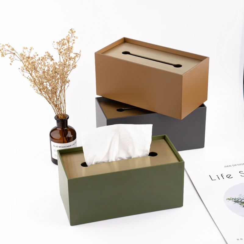 

Creative Extractable Metal Tissue Box Living Room Decoration Rectangular Car Tissue Holder Interior Home Paper Towel Decor