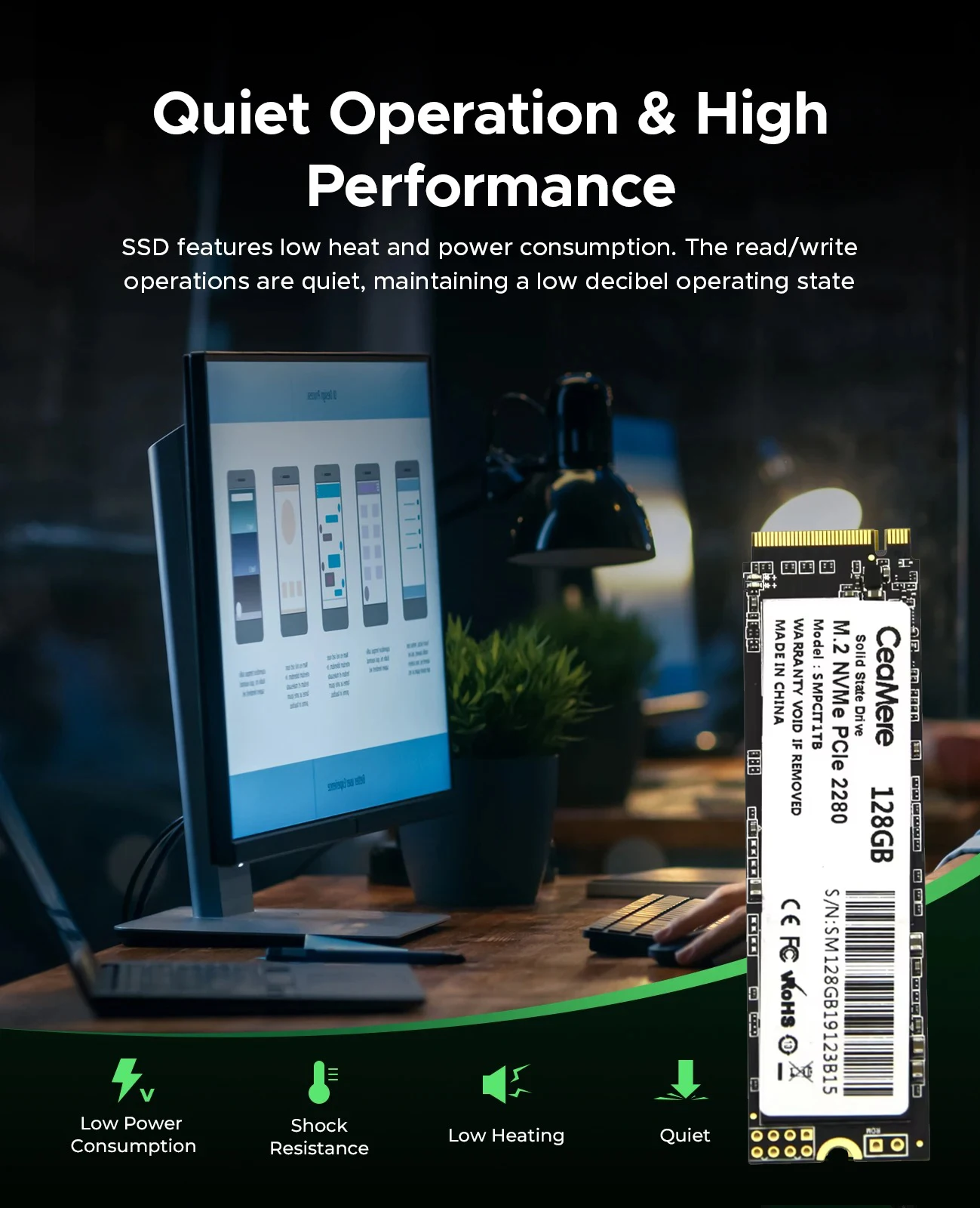 "M.2 nvme ssd-内蔵SSD,3.0",2500 ",メガバイト/秒GB,2280 GB,128GB,256GB,512GB,1テラバイト",ラップトップ,デスクトップ,ノートブックPC用 ,M.2 NVMe SSD PCIe 3.0 SSD 2500MB/S M.2 M Key 2280 128GB 256GB 512GB 1TB SSD Internal Solid State Drive for Laptop