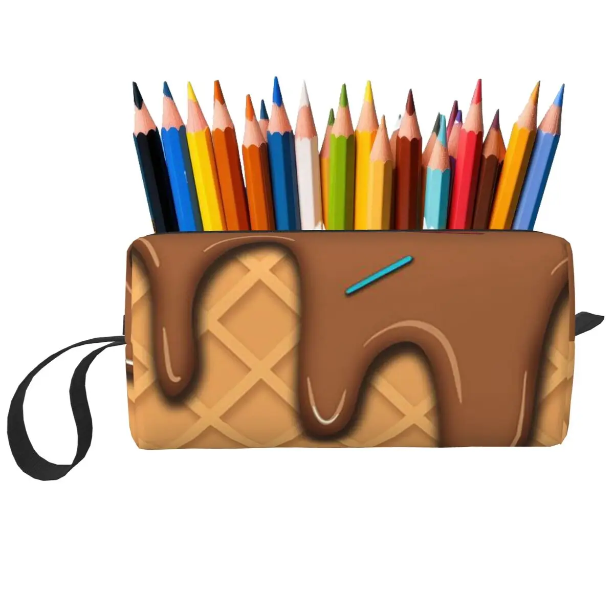 Erdbeer-Eiscreme-Federmäppchen für Studenten, Geschenke, Stiftbox, Bleistiftbeutel, Schreibwaren, Reise-Organizer für Damen
