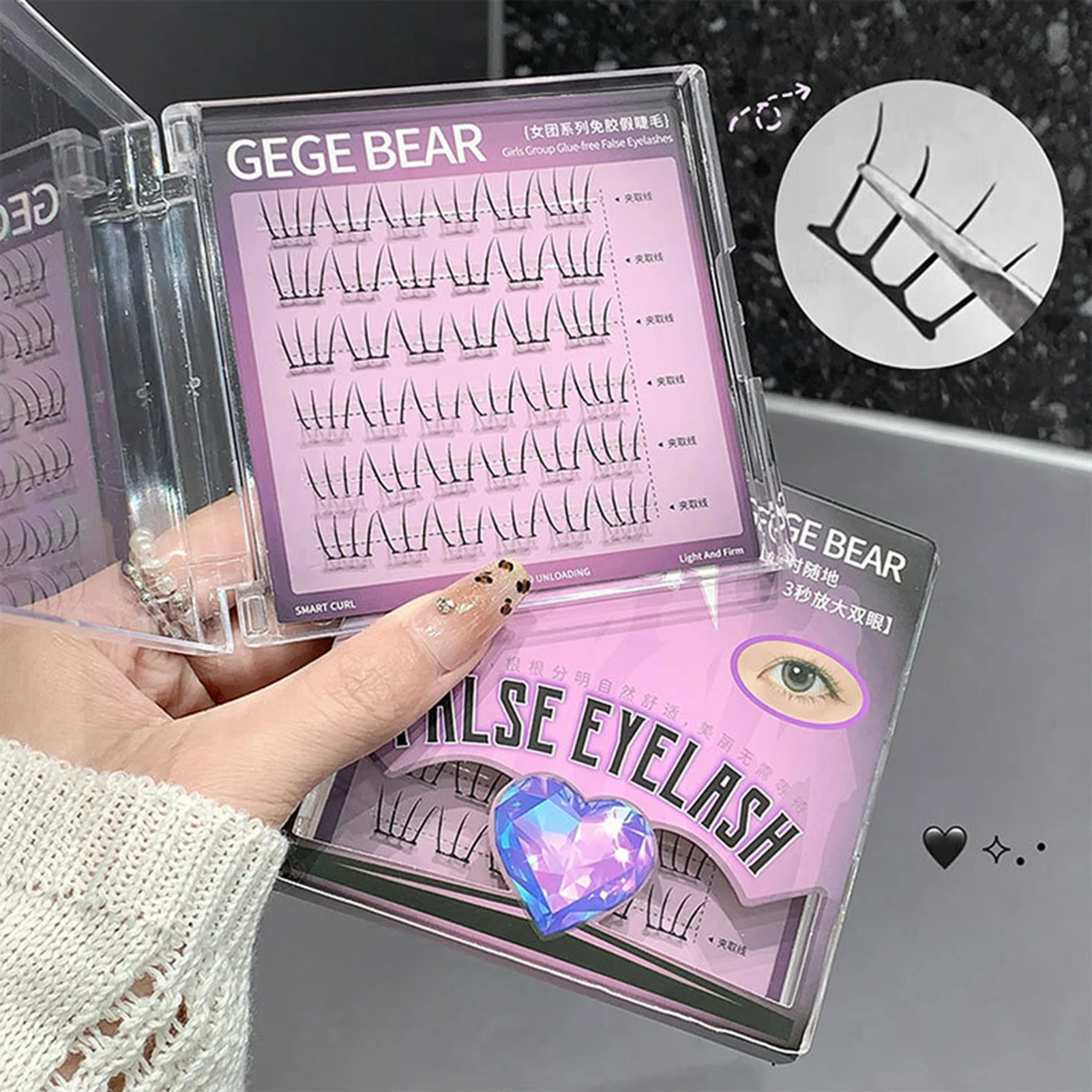 Glue Free Eyelashes Clusters Cosplay Individual Lashes Clusters Ideal for Cosplay and Costume Parties