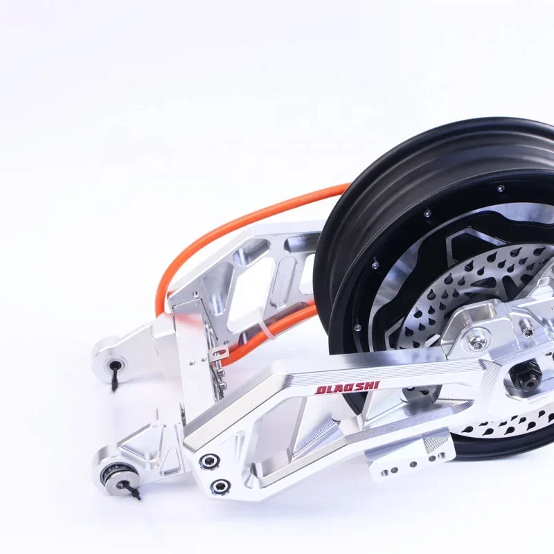 A set of flat fork motor assembly electric motorcycle swing arm rear  fork/motor/brake disc/caliper