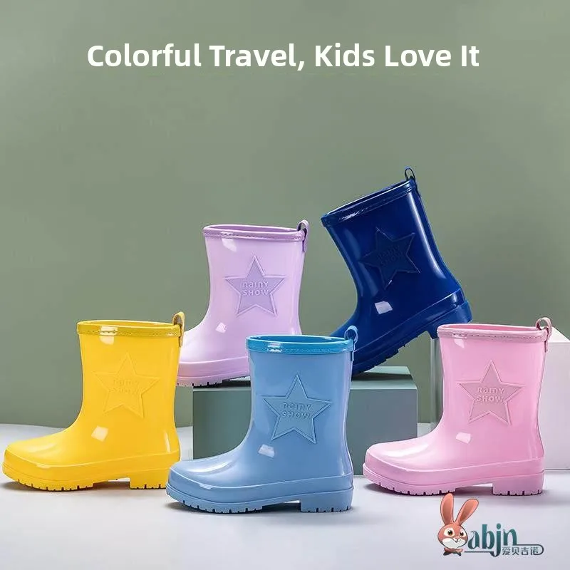 

Легкие нескользящие детские дождевые ботинки для мальчиков и девочек, школьная обувь, удобные дышащие водонепроницаемые ботинки для дождя и холодной погоды
