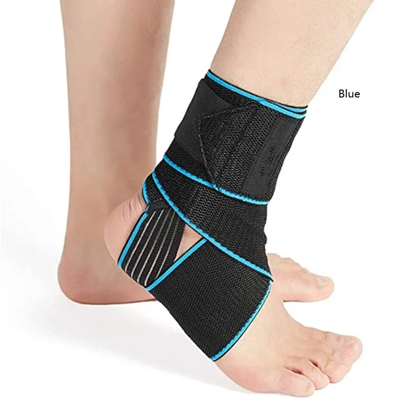 Adjustable Ankle Support Compression Ankle Brace Protector for Running Soccer Basketball Nylon Knitted Gym Bandage Ankle Strap