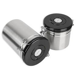 For Coffee Beans Airtight Lid Preserves Freshness Coffee Container with co2 Valve Stainless Steel Storage Canister Coffeeware