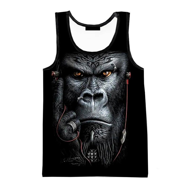 

Monkey Gorilla 3D Printed Tank Tops New Fashion Men Summer Vest Women Casual Sleeveless T-shirt Streetwear Oversized Tops