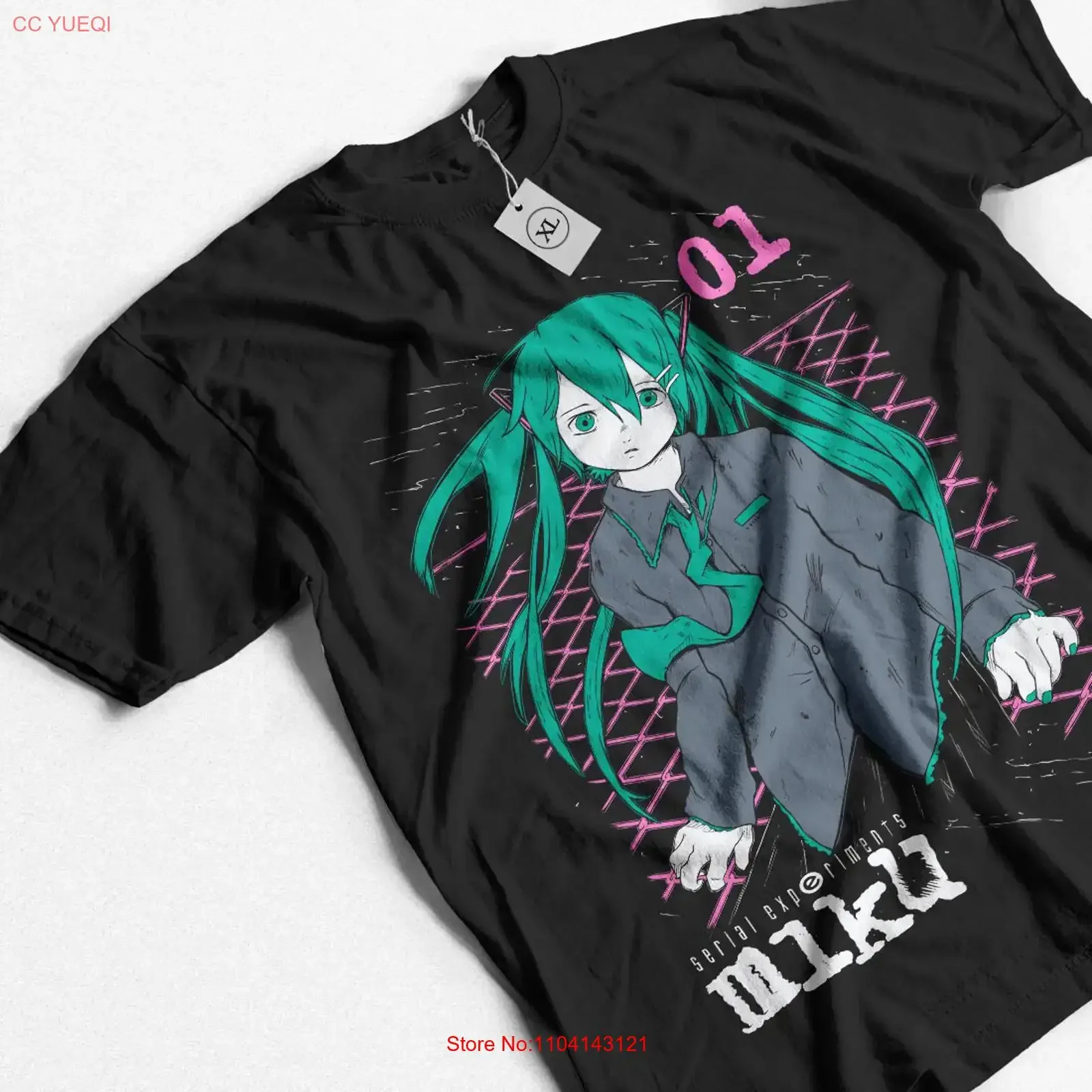 Serial Experiments Lain T Shirt miku Anime Manga  vintage Washed homme Top For Everyday Wear Breathable Stretched streetwear